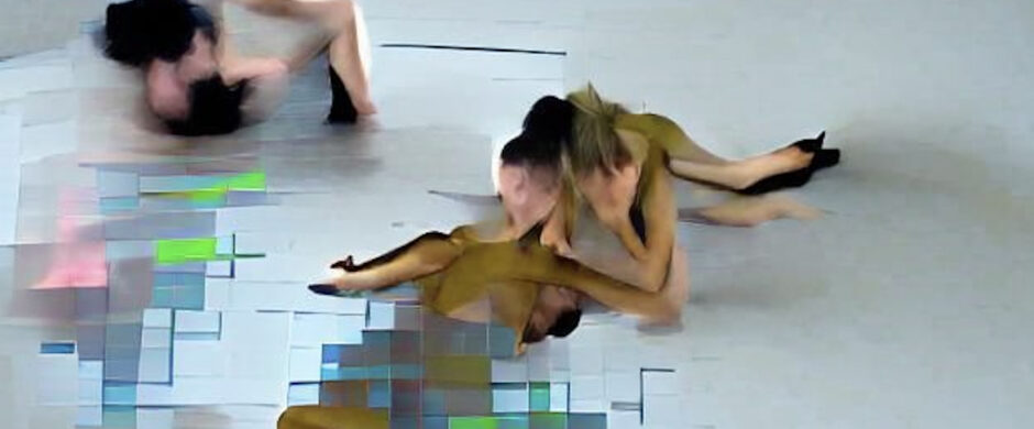 AI-generated image of dancers in a contemporary dance piece.